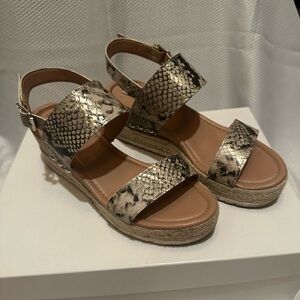 Steve Madden Snakeskin Espadrilles with Ankle Strap